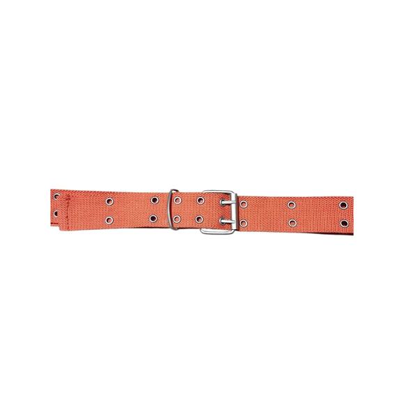 Punk Canvas Double Grommet Holes Belt 2-Row Studded Women Men Waist‎ Strap - Picture 3 of 5